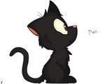 ambiguous_gender black_fur cat cute feline fur kippykat mammal open_mouth plain_background solo 