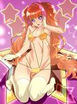  amanogawa_kirara bikini cure_twinkle dodai_shouji female gloves go!_princess_precure gradient gradient_background long_hair navel precure small_breasts solo swimsuit 