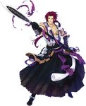  clenched_teeth dirty hakama ishitsu_kenzou japanese_clothes male_focus official_art polearm pom_pom_(clothes) ponytail red_eyes red_hair sarashi siddham solo spear teeth tonbokiri_(touken_ranbu) touken_ranbu transparent_background weapon 