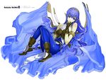  blue_eyes blue_hair dragon_force elf gloves nakabayashi_reimei pointy_ears solo teiris 