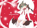  christmas egg elbow_gloves gloves green_eyes matsuda98 original solo thighhighs white_gloves wings 