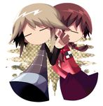  =_= braid chibi closed_eyes long_sleeves lowres madotsuki mogeko_(okegom) multiple_girls no_mouth no_nose pink_shirt shirt sweater twin_braids urotsuki yume_2kki yume_nikki 