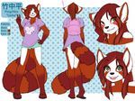  backpack blush clothing eyes_closed female green_eyes looking_at_viewer mammal open_mouth red_panda shorts smile spix 