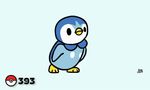  ambiguous_gender animated avian bird birdcheese black_eyes blue_feathers cute eyes_closed nintendo open_mouth penguin piplup plain_background pok&eacute;ball pok&eacute;mon solo video_games walking white_feathers 
