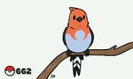  ambiguous_gender animated avian bird birdcheese black_eyes cute fire fletchinder nintendo open_mouth plain_background pok&eacute;mon solo video_games 