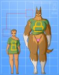  2015 anthro avoid_posting canine clothing conditional_dnp female human jollyjack looking_at_viewer mammal muscles panties size_difference underwear were werewolf wolf 