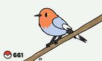  ambiguous_gender animated avian bird birdcheese black_eyes cute fletchling grey_feathers nintendo orange_feathers plain_background pok&eacute;ball pok&eacute;mon robin solo video_games 