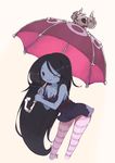  adventure_time black_hair cleavage clothed clothing fangs female hair looking_at_viewer marceline one_eye_closed torn_clothing umbrella unknown_artist vampire wink 