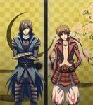 armor brown_hair date_masamune_(sengoku_basara) eyepatch hoshimiku japanese_armor male_focus multiple_boys sanada_yukimura_(sengoku_basara) sengoku_basara 