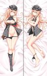  absurdres anchor ass bad_id bad_pixiv_id bangs bare_shoulders barefoot bismarck_(kantai_collection) black_panties blonde_hair blue_eyes blush boots bottomless breast_hold breasts breasts_outside brown_gloves cleft_of_venus dakimakura detached_sleeves frown gloves hair_between_eyes hat highres jpeg_artifacts kantai_collection large_breasts legs_together litsvn long_hair looking_at_viewer lying military military_uniform multiple_views navel nipples no_pants on_back on_side open_clothes panties panties_around_one_leg panty_pull parted_lips peaked_cap pulled_by_self pussy shoes single_boot single_shoe underwear uniform very_long_hair 