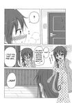  :o ? akebono_(kantai_collection) arm_support blush breath comic door electric_socket fever flower greyscale hair_flower hair_ornament hard_translated heavy_breathing highres kantai_collection long_hair monochrome open_mouth pajamas shino_(ponjiyuusu) sick side_ponytail spoken_question_mark sweat trembling v-shaped_eyebrows very_long_hair wooden_floor 