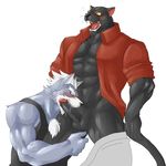  abs akuann balls canine erection feline fellatio male male/male mammal muscles nintendo oral panther panther_caroso pecs penis sex star_fox video_games wolf wolf_o&#039;donnell 