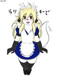  &lt;3 alamode anthro blonde_hair blush canine cute female fur hair long_hair mammal open_mouth red_eyes smile yus-ts 