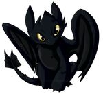  black_eyes black_scales claws cute dragon feral how_to_train_your_dragon looking_at_viewer male night_fury plain_background scalie sitting solo tailzkip toothless wings yellow_sclera 