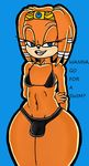  anthro breasts bulge clothing damian_hodge dickgirl half-closed_eyes intersex nipples plain_background sega solo sonic_(series) swimsuit tikal_the_echidna tongue tongue_out wide_hips 
