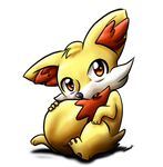  ambiguous_gender bite cute fennekin feral fur nintendo pawpads paws plain_background pok&eacute;mon red_eyes red_fur tailzkip teeth video_games white_fur yellow_fur 