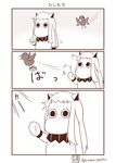  bird comic commentary cosplay greyscale highres hishimochi horns kantai_collection mittens monochrome moomin muppo no_humans northern_ocean_hime northern_ocean_hime_(cosplay) sazanami_konami shinkaisei-kan silent_comic translation_request 