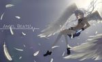  angel angel_beats! angel_wings highres kneehighs solo sombernight tenshi_(angel_beats!) uniform white_hair wings yellow_eyes 