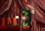  1girl berabou bow doll front_ponytail green_eyes green_hair hair_bow hina_ningyou hinamatsuri kagiyama_hina ribbon solo touhou 