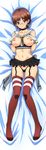  absurdres adapted_costume akira_(sisters) amatsukaze_(kantai_collection) amatsukaze_(kantai_collection)_(cosplay) anchor_symbol ass_visible_through_thighs bangs bed_sheet between_breasts black_neckwear black_panties black_shirt black_skirt blush bow breast_suppress breastless_clothes breasts breasts_apart breasts_outside brown_hair closed_mouth collarbone cosplay crop_top dakimakura earrings embarrassed eyebrows_visible_through_hair from_above full_body garter_straps glasses gloves green_eyes grey-framed_eyewear grey_bow grey_gloves grey_neckwear grey_sailor_collar groin hands_on_own_chest highleg highleg_panties highres huge_filesize indoors jewelry kantai_collection kouzaka_kouhei legs looking_at_viewer lying medium_breasts microskirt midriff navel neckerchief nipples no_bra nose_blush official_art on_back on_bed panties parted_bangs pleated_skirt puffy_nipples red_legwear rimless_eyewear sailor_collar scan school_uniform serafuku shiny shiny_skin shirt short_hair sisters_~natsu_no_saigo_no_hi~ skirt sleeveless sleeveless_shirt smile solo star star_earrings striped striped_legwear sweat thighhighs thong underbust underwear 