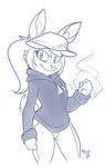  female fire hat hoodie kayla-na lagomorph looking_at_viewer mammal rabbit 