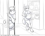  anthro breasts clothing comic faf female hetty male monochrome solo 