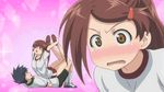  1boy 2girls animated animated_gif blush brother_and_sister brown_eyes brown_hair kissxsis multiple_girls o_o siblings suminoe_ako suminoe_keita suminoe_riko 