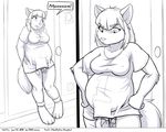  anthro breasts clothing comic faf female hetty male monochrome solo 
