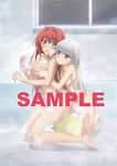  2girls bath breast_press breast_squeeze breasts bubble bubbles female large_breasts long_hair mio multiple_girls naruse_maria naruse_mio nude sample shinmai_maou_no_testament silver_hair 