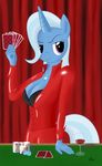  alcohol anthro beverage blue_fur blue_hair breasts cards casino cleavage clothed clothing dice equine female friendship_is_magic fur hair hair_over_eye half-closed_eyes horn kasaler long_hair looking_at_viewer mammal my_little_pony necklace poker poker_chips purple_eyes smile solo standing trixie_(mlp) two_tone_hair unicorn wine wine_glass 