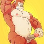  anthro anthrofied armpits balls biceps butt donkey_kong donkey_kong_(series) donkey_kong_country erection funeral-paws fur gorilla looking_at_viewer male mammal manly musclegut muscles navel nintendo nipples nude pecs penis primate raised_arm sharp_teeth smile solo standing teeth vein veiny_penis video_games 