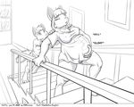  anthro breasts clothing comic duo faf female hetty male monochrome 