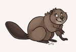  2015 ambiguous_gender beaver brown_fur feral fur mammal plain_background rodent sepia_(artist) solo white_background 