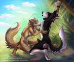  2015 anthro bdsm breasts canine claws cloud collar dragon duo erection eyes_closed female fluff_dragon fluffy forest fox fur grass hair imanika jungle long_hair male male/female mammal nature nipples nude outside paws penis sakyubasu sex sucking tale tongue tongue_out tree 