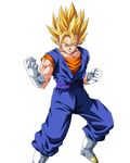  belt boots dragon_ball dragonball_z earrings gloves green_eyes jewelry pants spiked_hair super_saiyan vegetto 