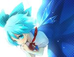  bad_id bad_pixiv_id blue_eyes blue_hair bow cirno machiko_(beard) short_hair solo touhou wings 