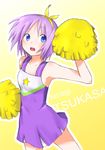  bad_id bad_pixiv_id blue_eyes cheerleader hiiragi_tsukasa izumi_(q!) lucky_star pom_poms purple_hair short_hair solo 