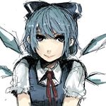  bad_id bad_pixiv_id cirno sketch smile solo touhou un-known_(ninesix) wings 