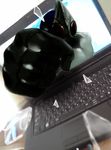  bad_id bad_pixiv_id computer kamen_rider kamen_rider_blade kamen_rider_blade_(series) kiriinio laptop male_focus punching solo through_screen 