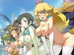  4boys 4girls areolae ass ass_grab bent_over black_hair blonde_hair blush boris_(noborhys) bouncing_breasts breasts brown_hair captain_falcon crown doubutsu_no_mori earrings elbow_gloves eyes_closed f-zero gloves green_hair group_sex hetero jewelry kid_icarus large_breasts link long_hair looking_at_viewer mario_(series) multiple_boys multiple_girls nintendo nipples one_eye_closed open_mouth orgy palutena pointy_ears princess princess_peach princess_zelda sex super_mario_bros. super_smash_bros. sweat text the_legend_of_zelda thighhighs villager_(doubutsu_no_mori) wii_fit wii_fit_trainer wince 