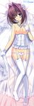 ;o absurdres asakura_otome blue_eyes blush breasts bridal_veil brown_hair corset da_capo dakimakura full_body garter_straps gloves hair_intakes half-closed_eyes highres huge_filesize jewelry kayura_yuka looking_at_viewer lying medium_breasts necklace nipples on_back one_eye_closed panties parted_lips pearl_necklace solo thighhighs underwear veil white_gloves white_legwear white_panties 