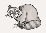  2015 ambiguous_gender feral happy mammal plain_background raccoon sepia_(artist) solo white_background 