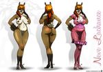  2015 anthro areola big_breasts big_butt breasts butt cervine cleavage clothed clothing deer erect_nipples eyewear female glasses kamina1978 mammal navel nipples nude pussy smile solo 