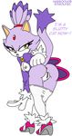  2015 anthro anus areola blaze_the_cat breasts butt cat english_text erect_nipples exwolf85 feline female habbodude mammal nipples presenting presenting_hindquarters pussy sega sonic_(series) text 