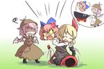  :d ^_^ anger_vein angry animal_ears apron aratami_isse blonde_hair bow cape closed_eyes cooking d: disembodied_head dress fire hair_bow hair_ribbon multiple_girls mystia_lorelei open_mouth pink_hair pot red_eyes red_hair ribbon rumia sekibanki shaded_face shirt short_hair skirt smile touhou v-shaped_eyebrows vest 