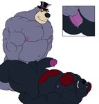  anal anal_penetration balls bear beard belly biceps big_muscles canine chest_tuft chubby disney dog dumptruck duo erection facial_hair fur hat huge_muscles krosbar_(artist) leaking male male/male mammal muscles nipples overweight pecs penetration penis sex talespin tuft 