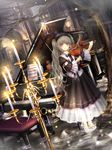  absurdres barefoot candle catbell dress dutch_angle feet flower gothic_lolita grand_piano hairband hat highres instrument lolita_fashion lolita_hairband long_hair md5_mismatch original piano piano_bench rose sheet_music smile solo top_hat tree twintails very_long_hair wading water wet 