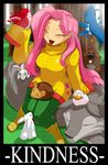 1girl animal beaver bird birds blush boots bunny duck earrings eyes_closed flat_chest fluttershy happy hedgehog jewelry laughing long_sleeves my_little_pony my_little_pony_friendship_is_magic open_mouth personification pink_hair shonuff44 sleeves_past_wrists smile sweater tongue turtleneck wolf 