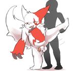  anal anal_penetration balls blush dripping duo erection faceless_male from_behind human humanoid_penis leg_grab looking_pleasured male male/male mammal nintendo one_leg_up penetration penis pok&eacute;mon silhouette standing_on_one_foot video_games zangoose 
