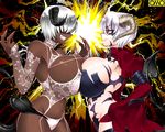  breasts dark_skin demon_girl horns huge_breasts sudachi_(omc) symmetrical_docking 